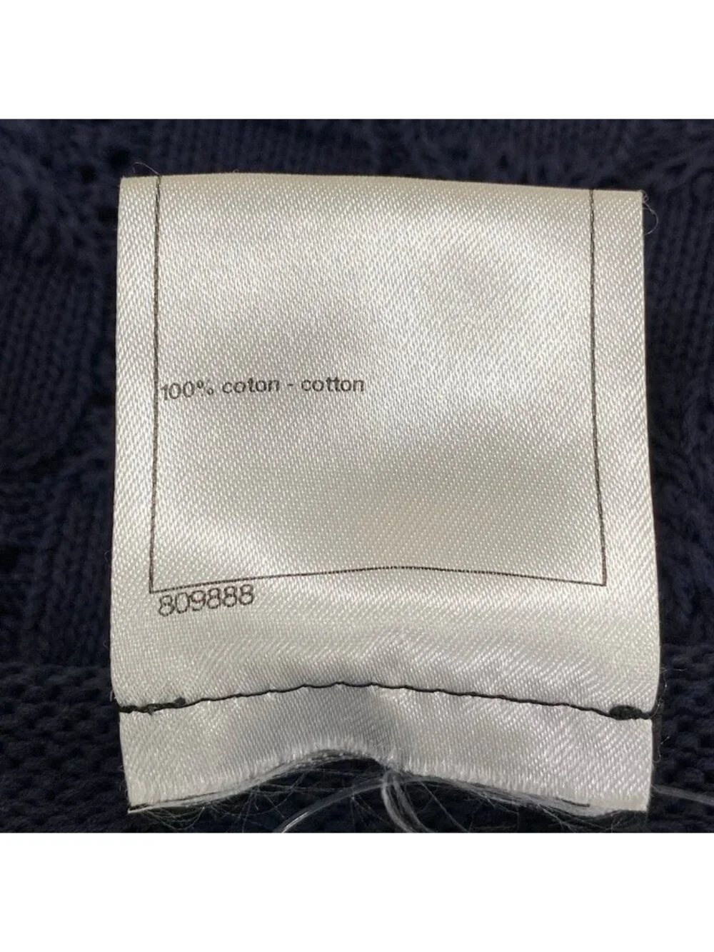 Chanel Cardigan M Navy Long Sleeve Cotton